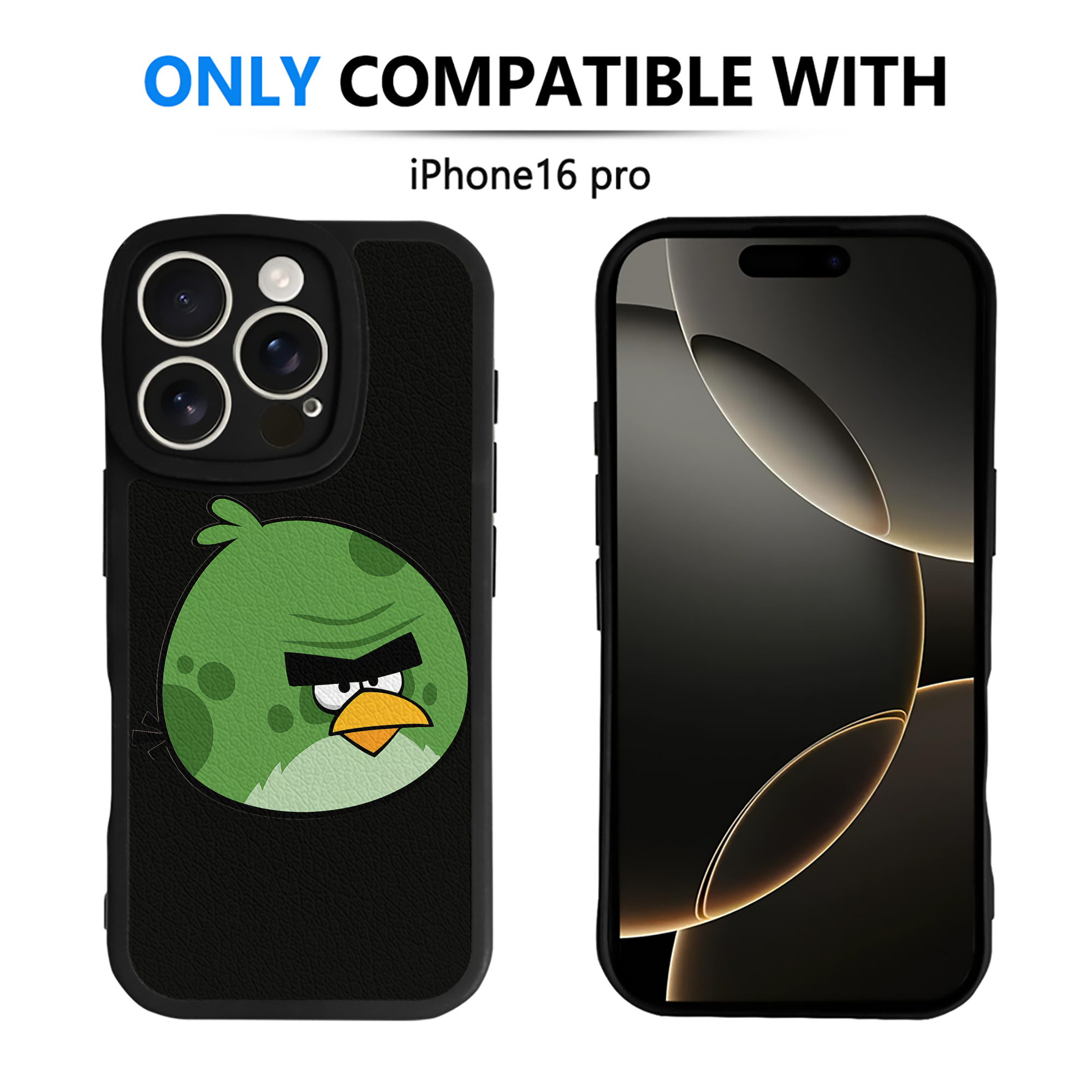 （画像用） Angry Birds アングリーバード 【iPhone 16シリーズ対応】シリコンスマホケース（レザー調） 材質：シリコン